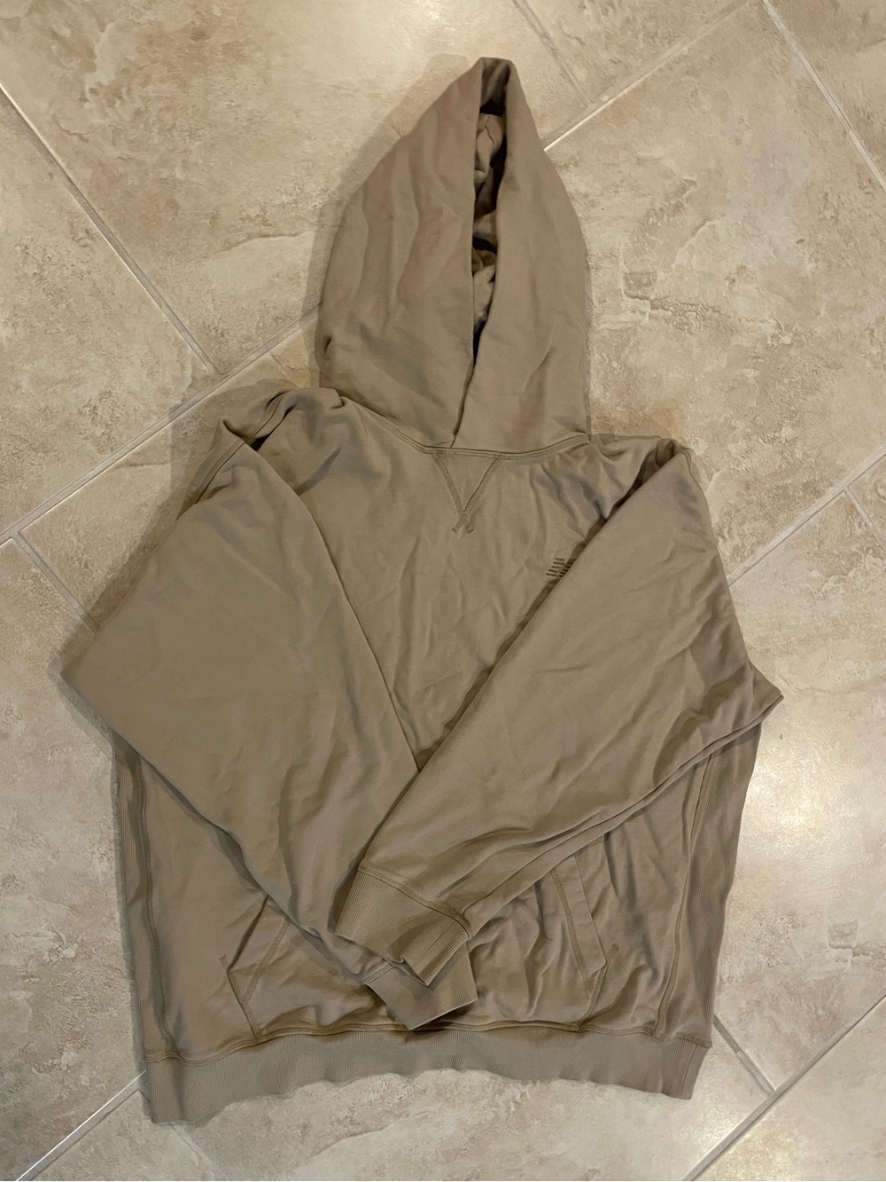 New Balance Tan Pullover Hoodie with Subtle Logo